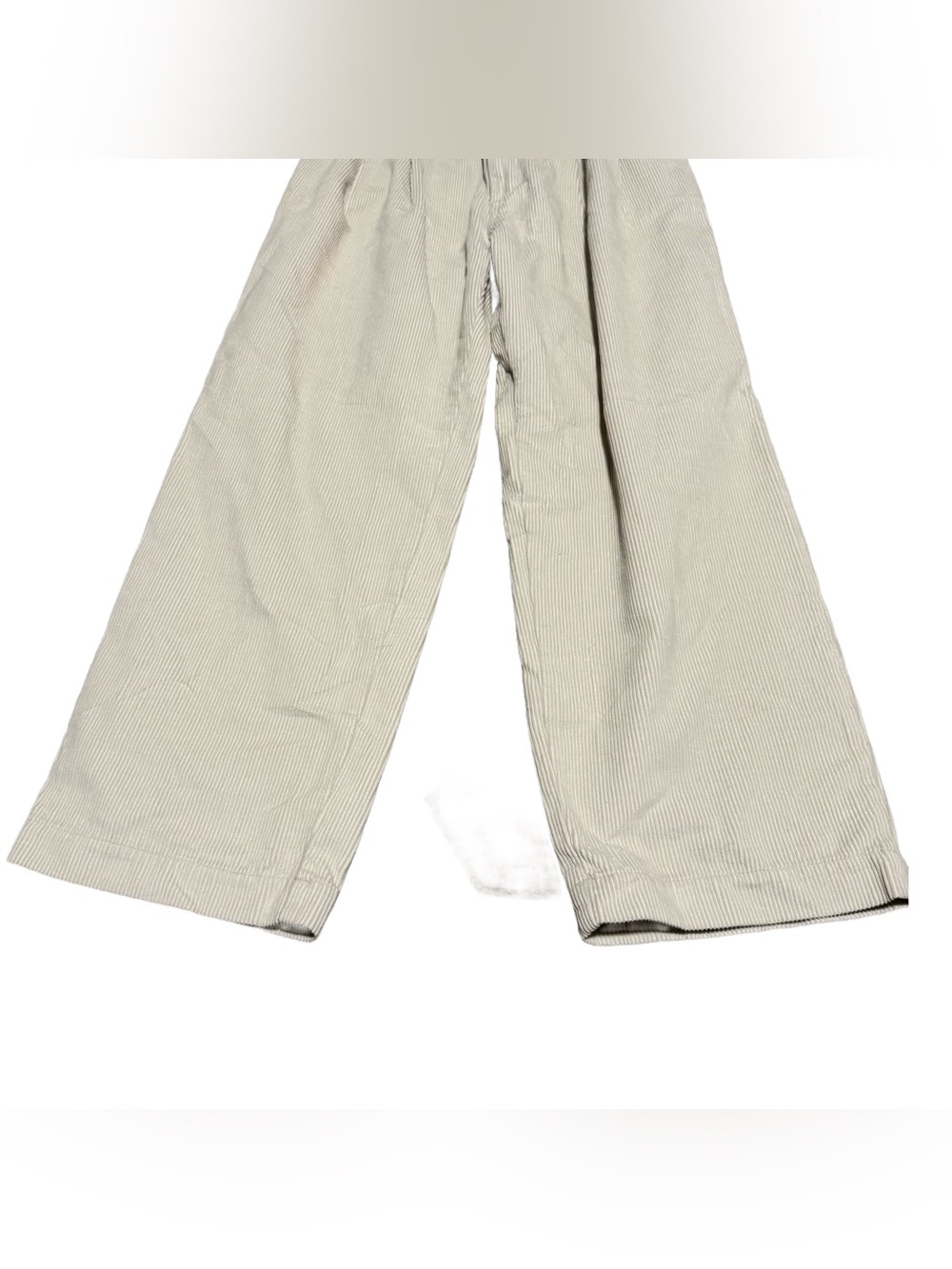 AE77 Premium Pleated Corduroy Pant American Eagle Cream High Waist Wide Leg NWT - Picture 4 of 7